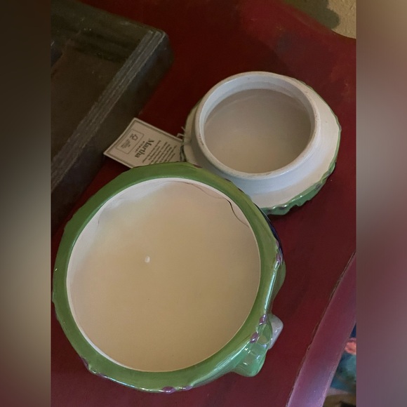 MARTHA STEWART Ceramic Frankenstein 2 wick Candle Bobbing For Apples Halloween - Picture 6 of 8